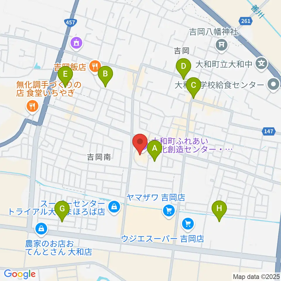 大和町ふれあい文化創造センターまほろばホール周辺の駐車場・コインパーキング一覧地図