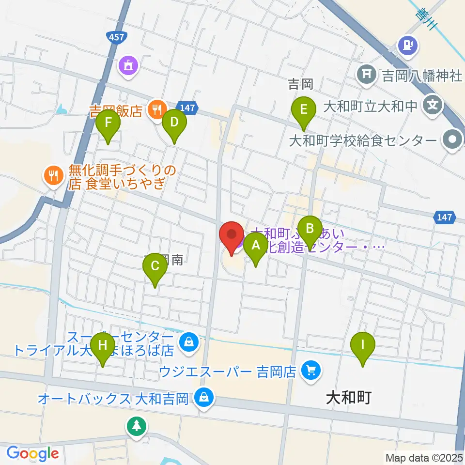 大和町ふれあい文化創造センターまほろばホール周辺の駐車場・コインパーキング一覧地図