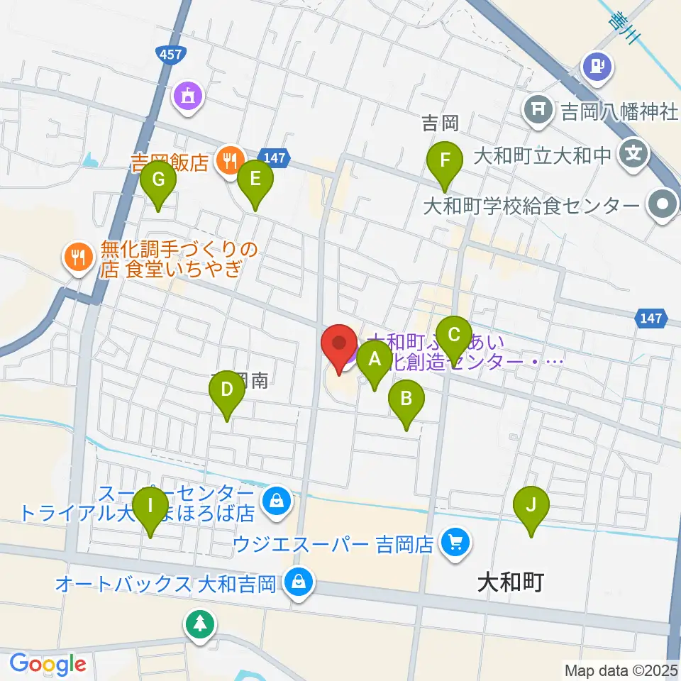 大和町ふれあい文化創造センターまほろばホール周辺の駐車場・コインパーキング一覧地図