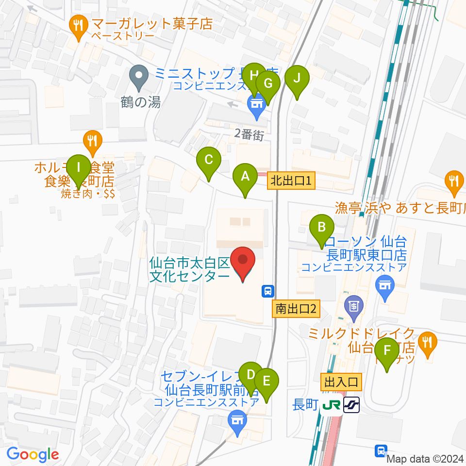 太白区文化センター 楽楽楽ホール周辺の駐車場・コインパーキング一覧地図