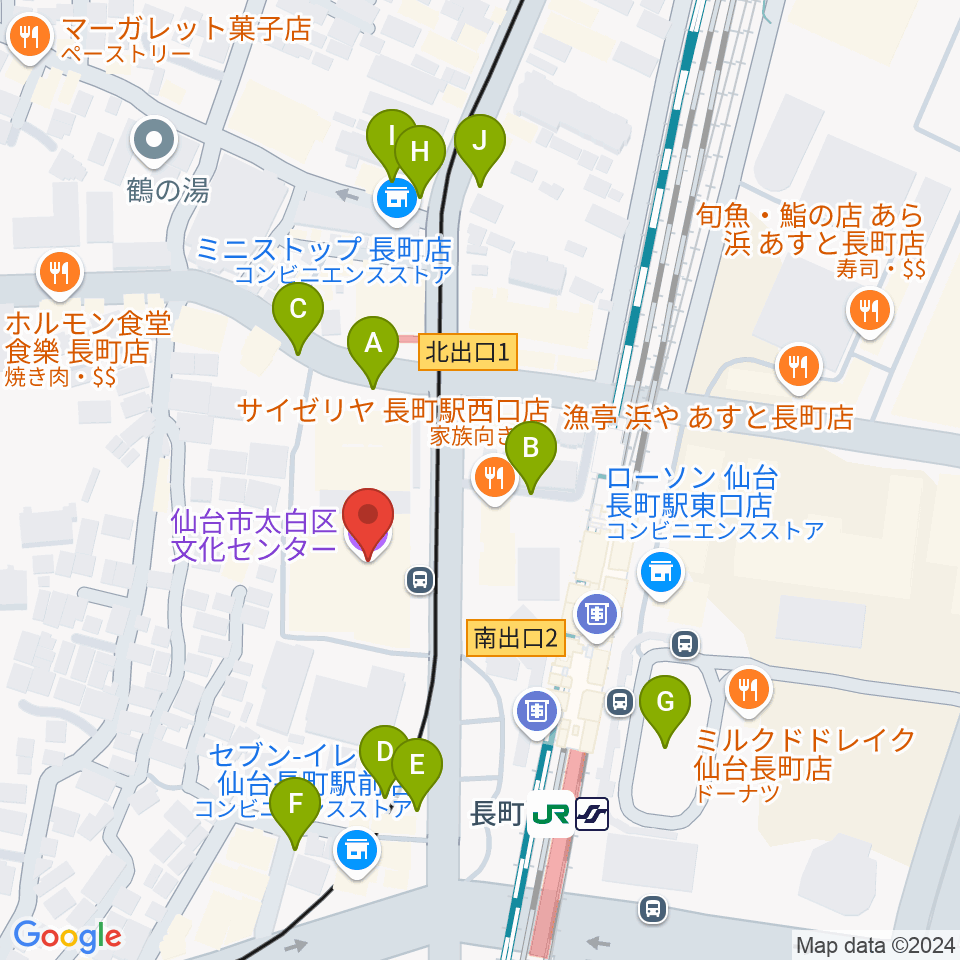 太白区文化センター 楽楽楽ホール周辺の駐車場・コインパーキング一覧地図