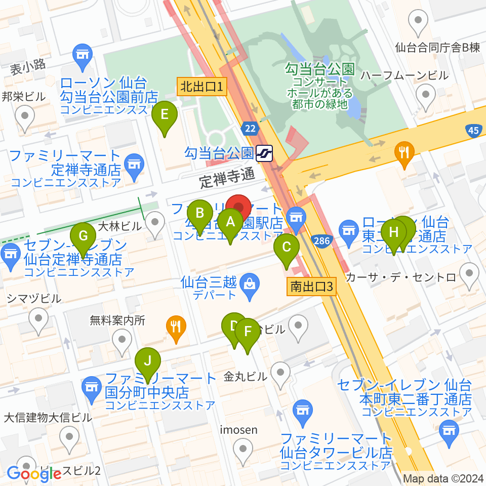 エル・パーク仙台周辺の駐車場・コインパーキング一覧地図