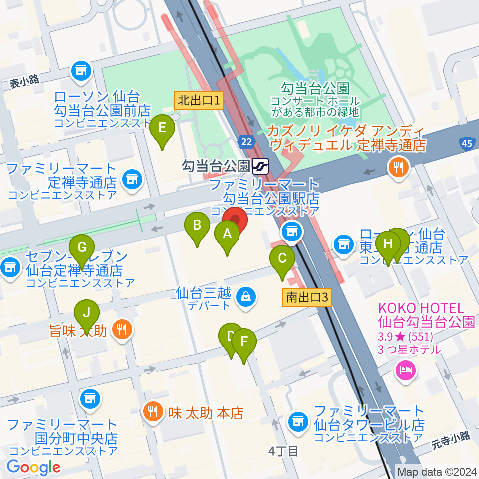 エル・パーク仙台周辺の駐車場・コインパーキング一覧地図