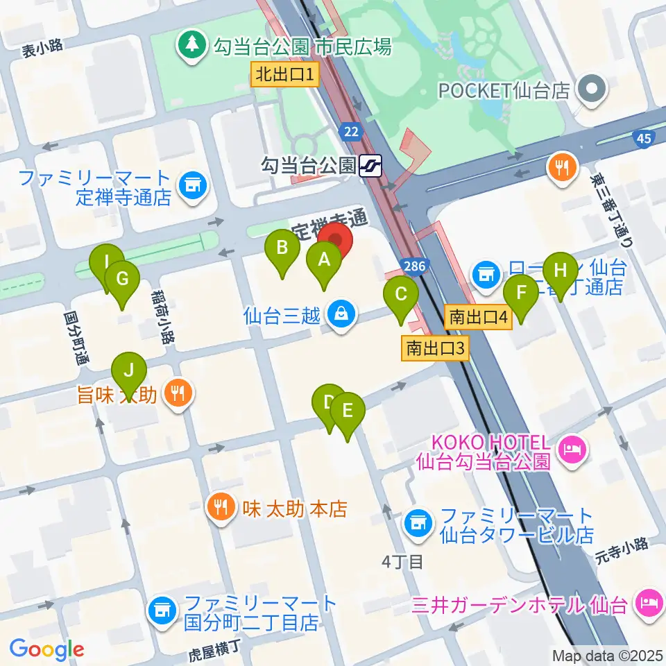 エル・パーク仙台周辺の駐車場・コインパーキング一覧地図