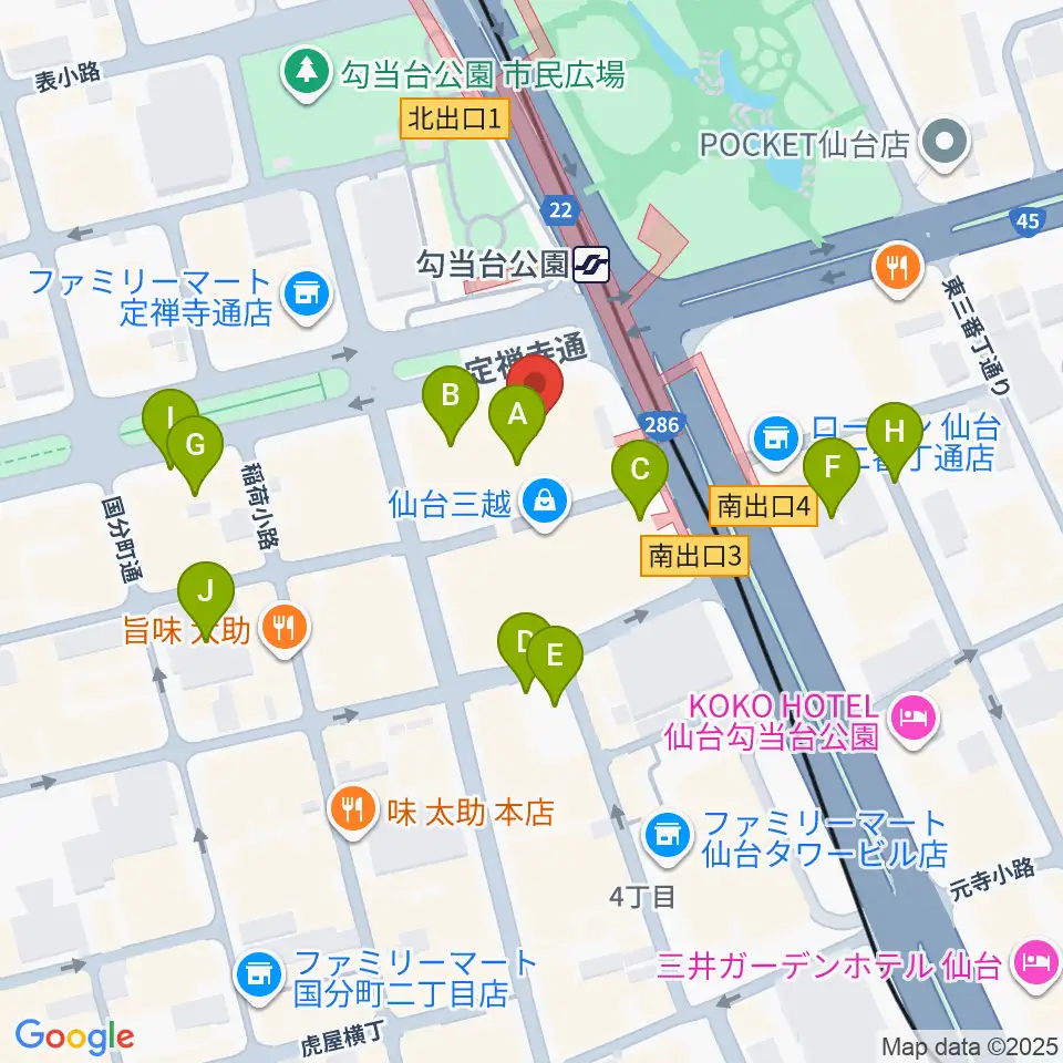 エル・パーク仙台周辺の駐車場・コインパーキング一覧地図