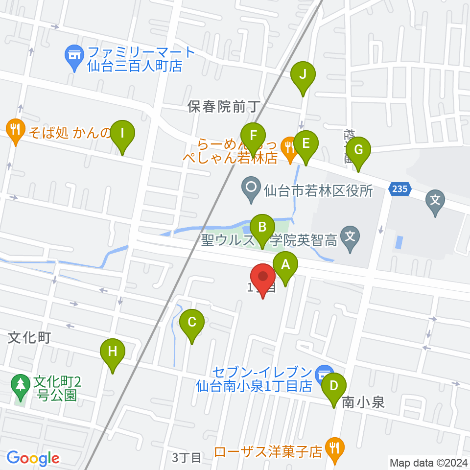 若林区文化センター周辺の駐車場・コインパーキング一覧地図