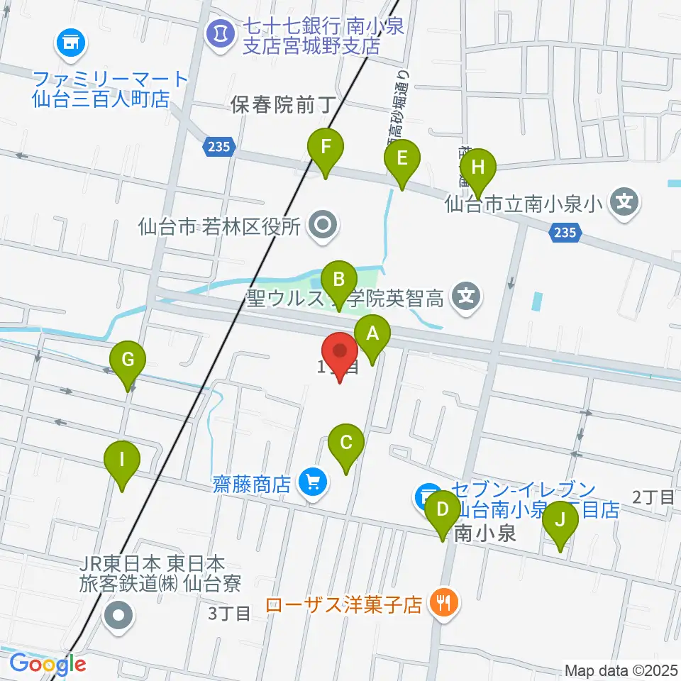 若林区文化センター周辺の駐車場・コインパーキング一覧地図