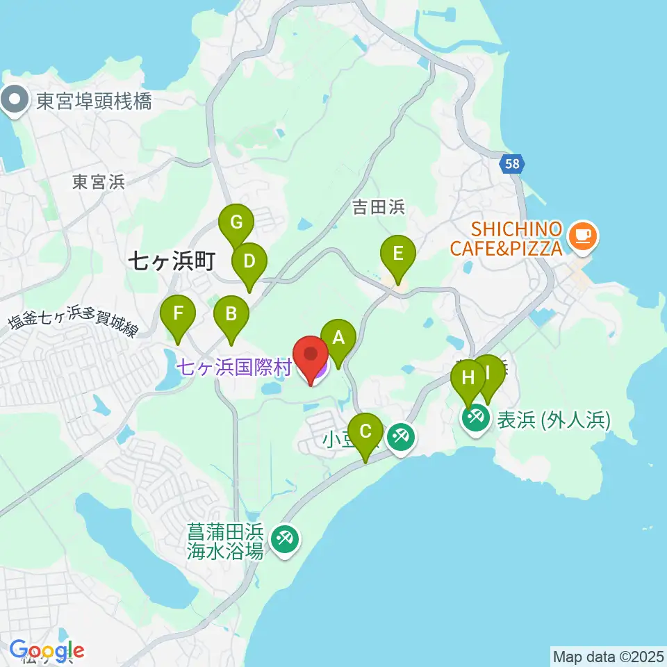 七ヶ浜国際村 国際村ホール周辺の駐車場・コインパーキング一覧地図