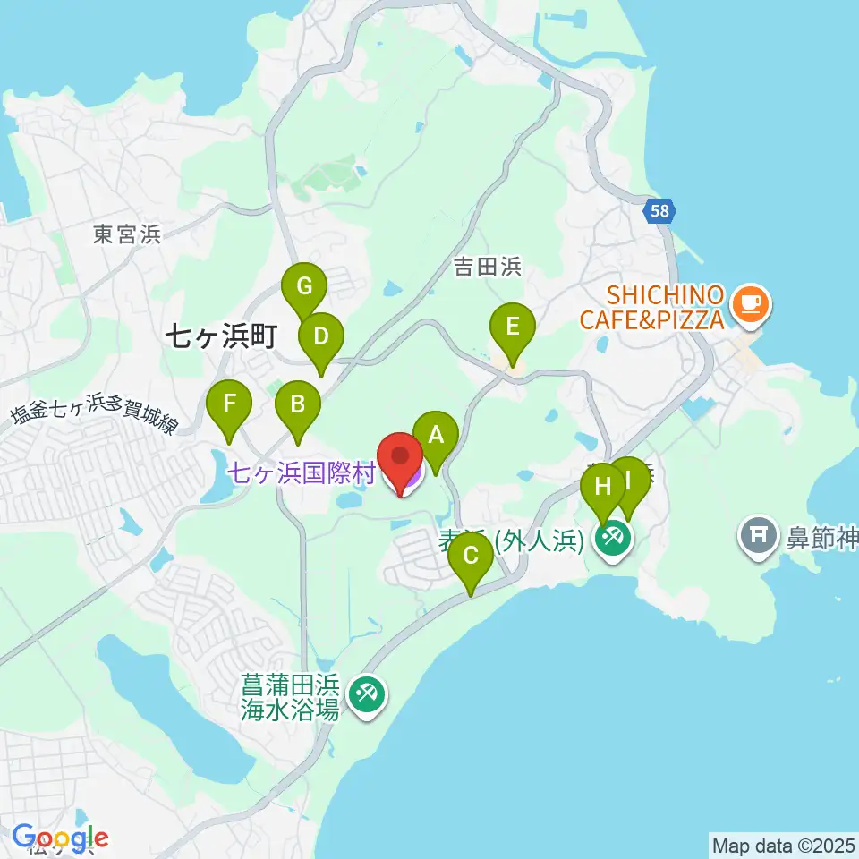 七ヶ浜国際村 国際村ホール周辺の駐車場・コインパーキング一覧地図