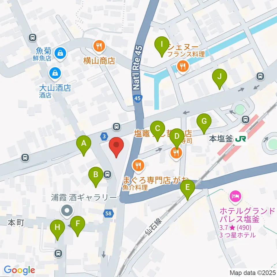塩竈市民交流センター遊ホール周辺の駐車場・コインパーキング一覧地図