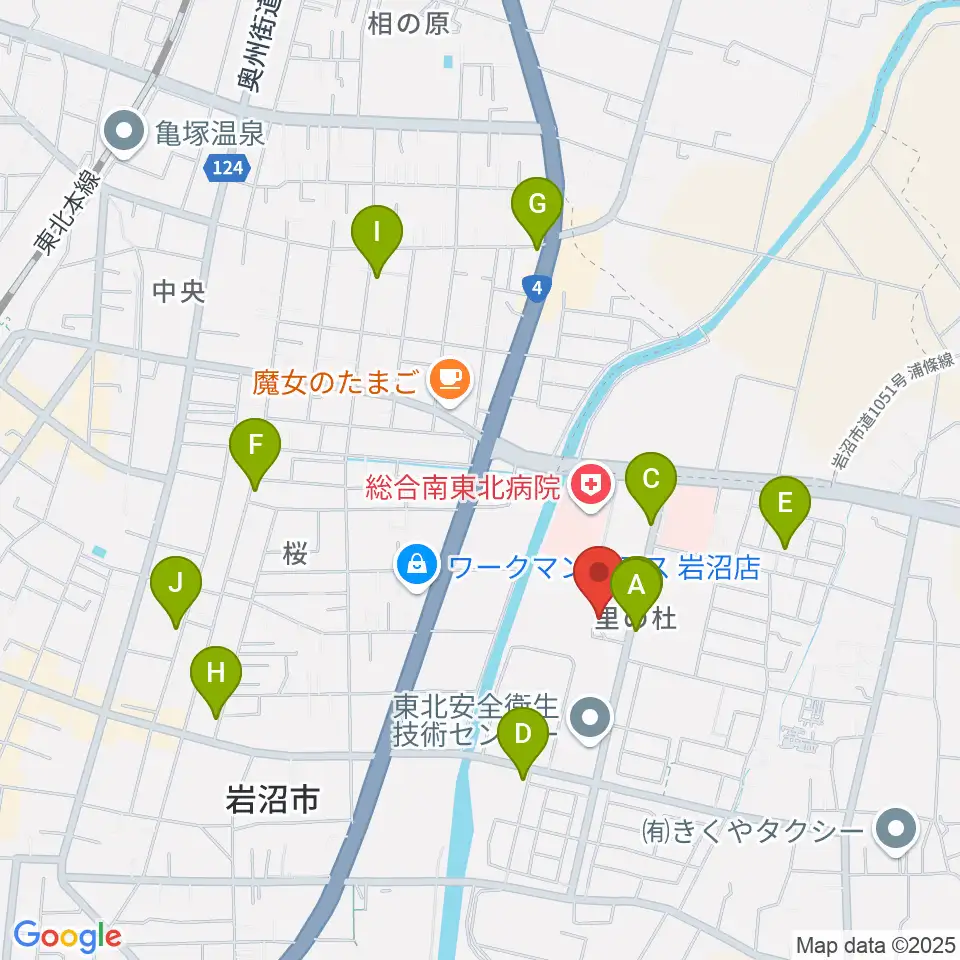 岩沼市民会館周辺の駐車場・コインパーキング一覧地図