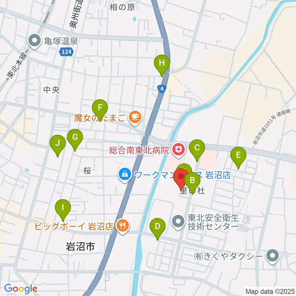 岩沼市民会館周辺の駐車場・コインパーキング一覧地図