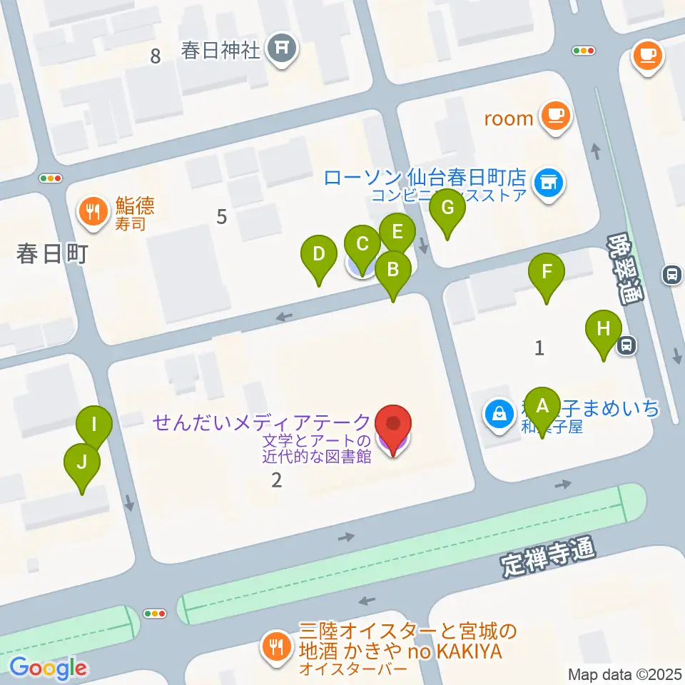 せんだいメディアテーク周辺の駐車場・コインパーキング一覧地図