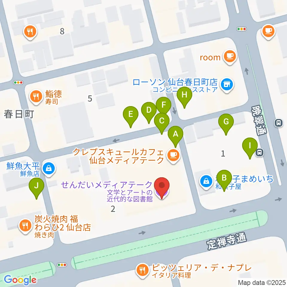 せんだいメディアテーク周辺の駐車場・コインパーキング一覧地図