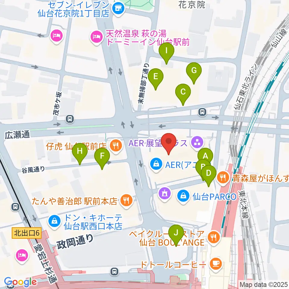 仙台市中小企業活性化センター周辺の駐車場・コインパーキング一覧地図