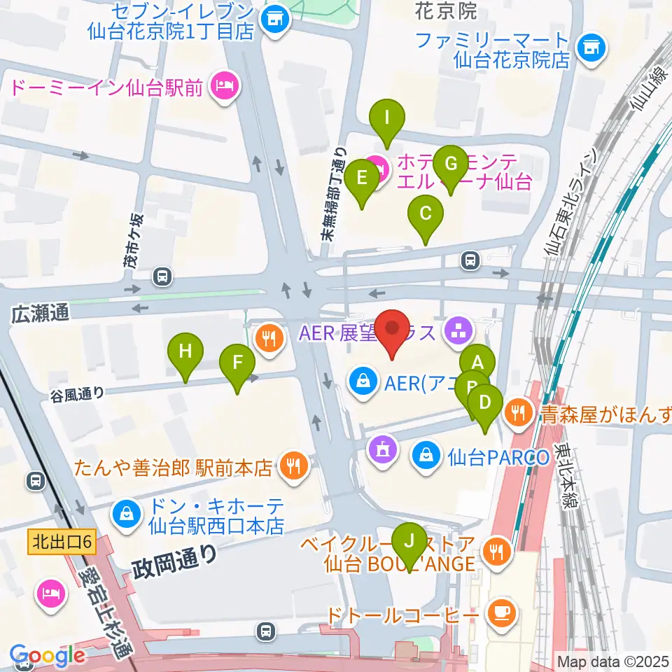 仙台市中小企業活性化センター周辺の駐車場・コインパーキング一覧地図