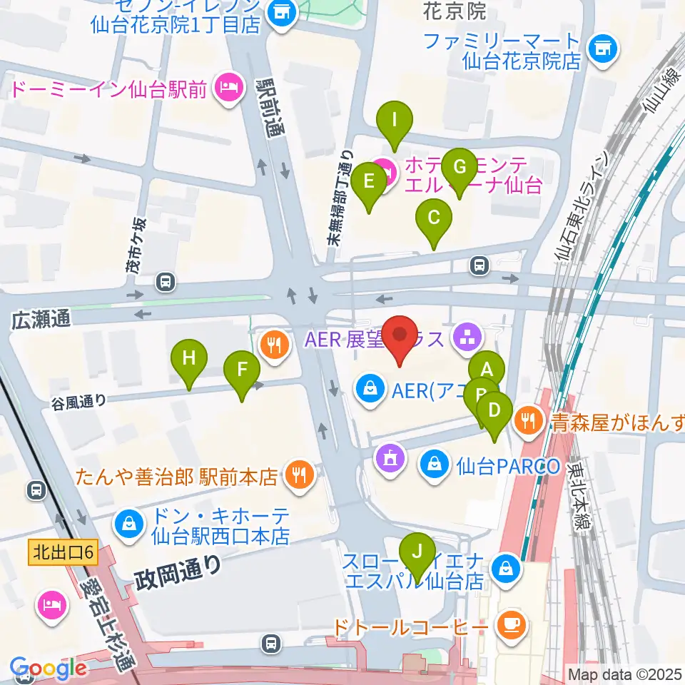 仙台市中小企業活性化センター周辺の駐車場・コインパーキング一覧地図