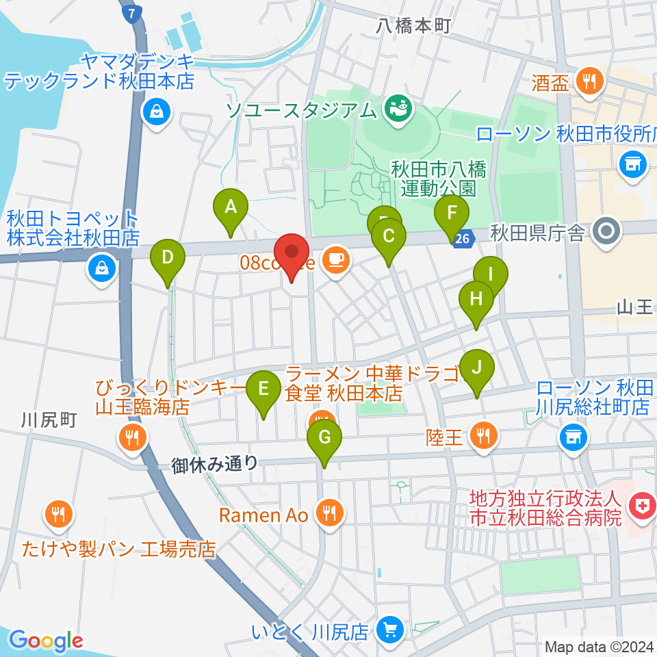 秋田県児童会館 子ども劇場（けやきシアター）周辺の駐車場・コインパーキング一覧地図