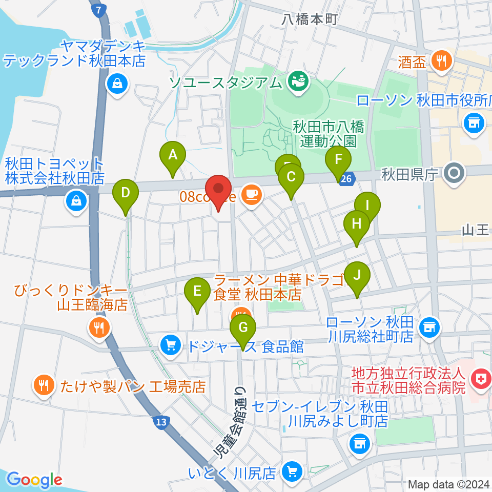 秋田県児童会館 子ども劇場（けやきシアター）周辺の駐車場・コインパーキング一覧地図