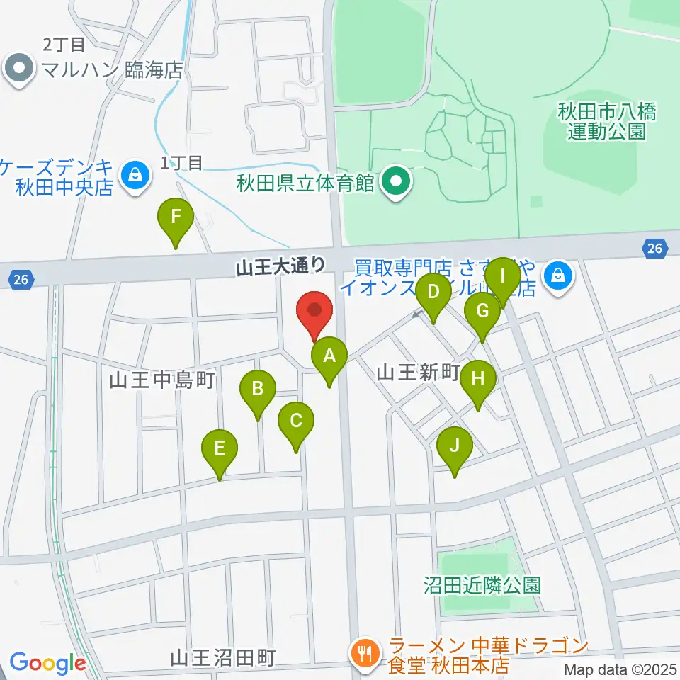 秋田県児童会館周辺の駐車場・コインパーキング一覧地図