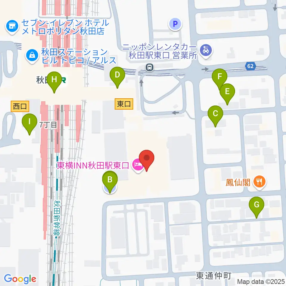 秋田拠点センターアルヴェ周辺の駐車場・コインパーキング一覧地図