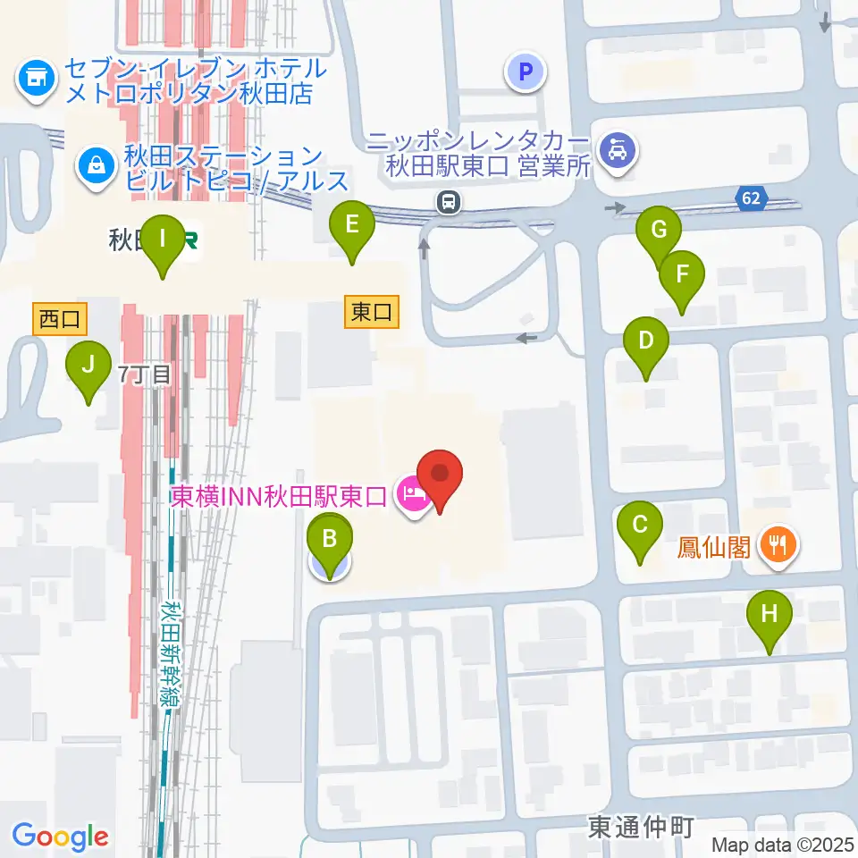 秋田拠点センターアルヴェ周辺の駐車場・コインパーキング一覧地図
