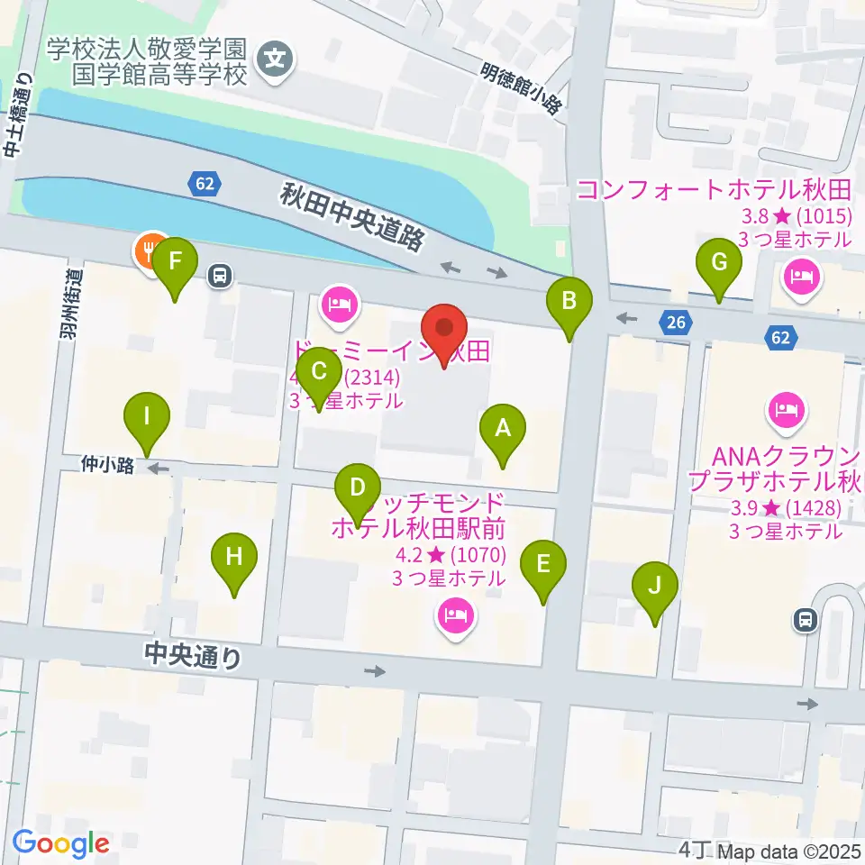 秋田アトリオン周辺の駐車場・コインパーキング一覧地図