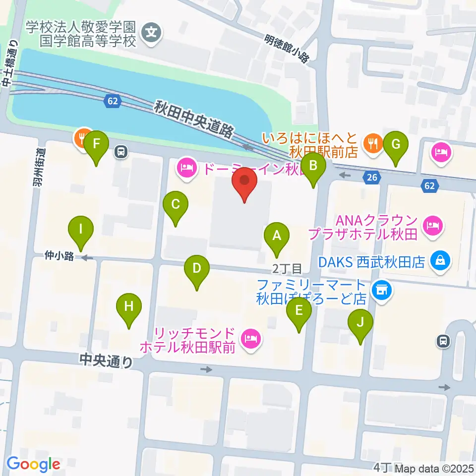 秋田アトリオン周辺の駐車場・コインパーキング一覧地図