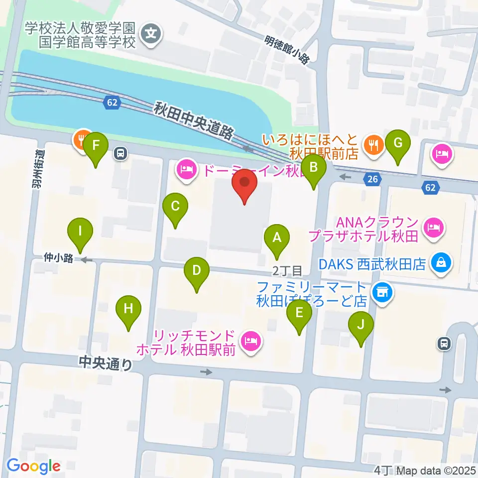 秋田アトリオン周辺の駐車場・コインパーキング一覧地図