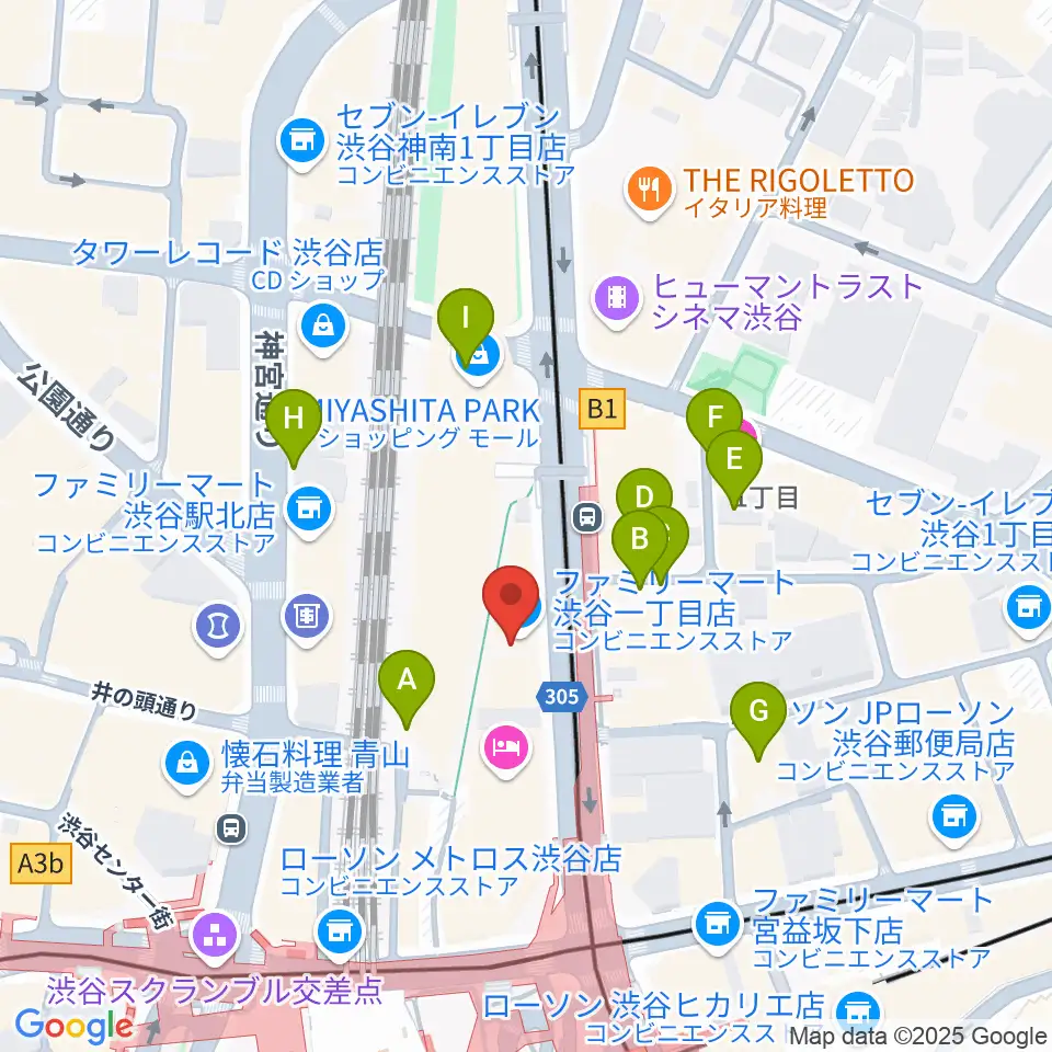 渋谷マトリクススタジオ周辺の駐車場・コインパーキング一覧地図