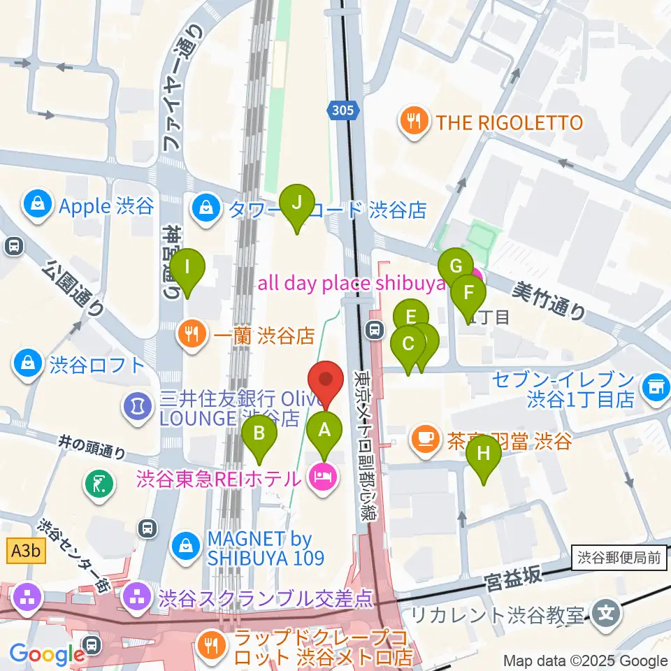 渋谷マトリクススタジオ周辺の駐車場・コインパーキング一覧地図