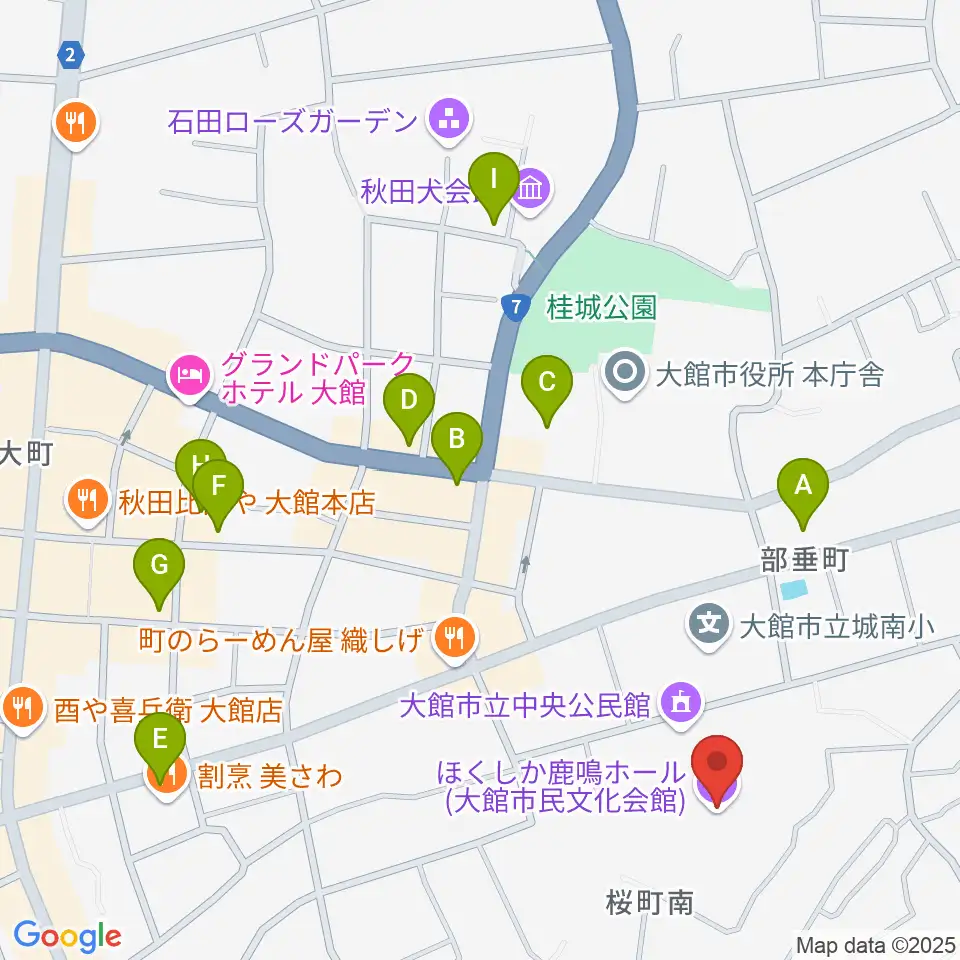 ほくしか鹿鳴ホール周辺の駐車場・コインパーキング一覧地図