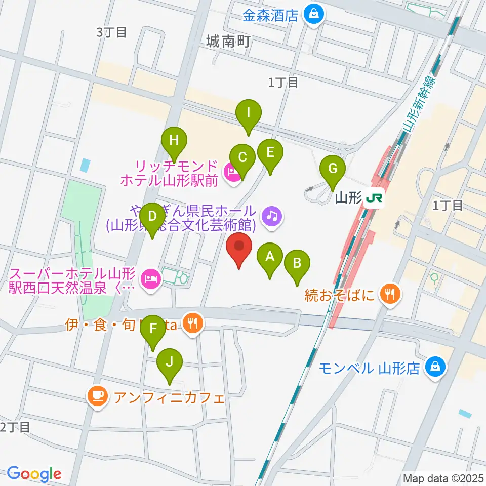 山形テルサホール周辺の駐車場・コインパーキング一覧地図