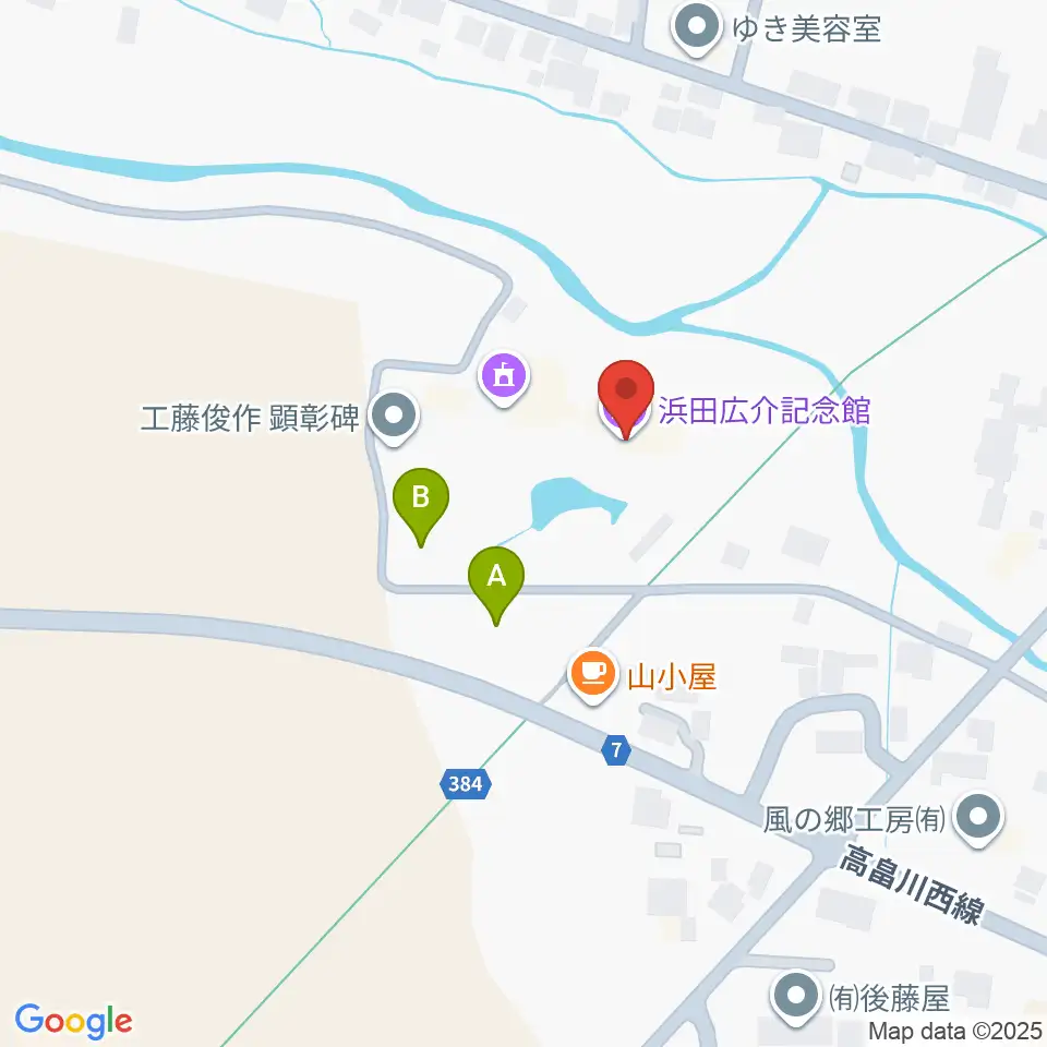 浜田広介記念館周辺の駐車場・コインパーキング一覧地図