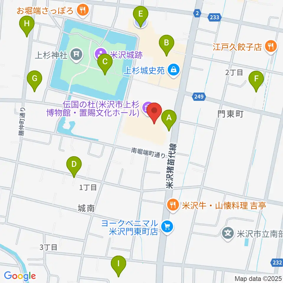 伝国の杜 置賜文化ホール周辺の駐車場・コインパーキング一覧地図