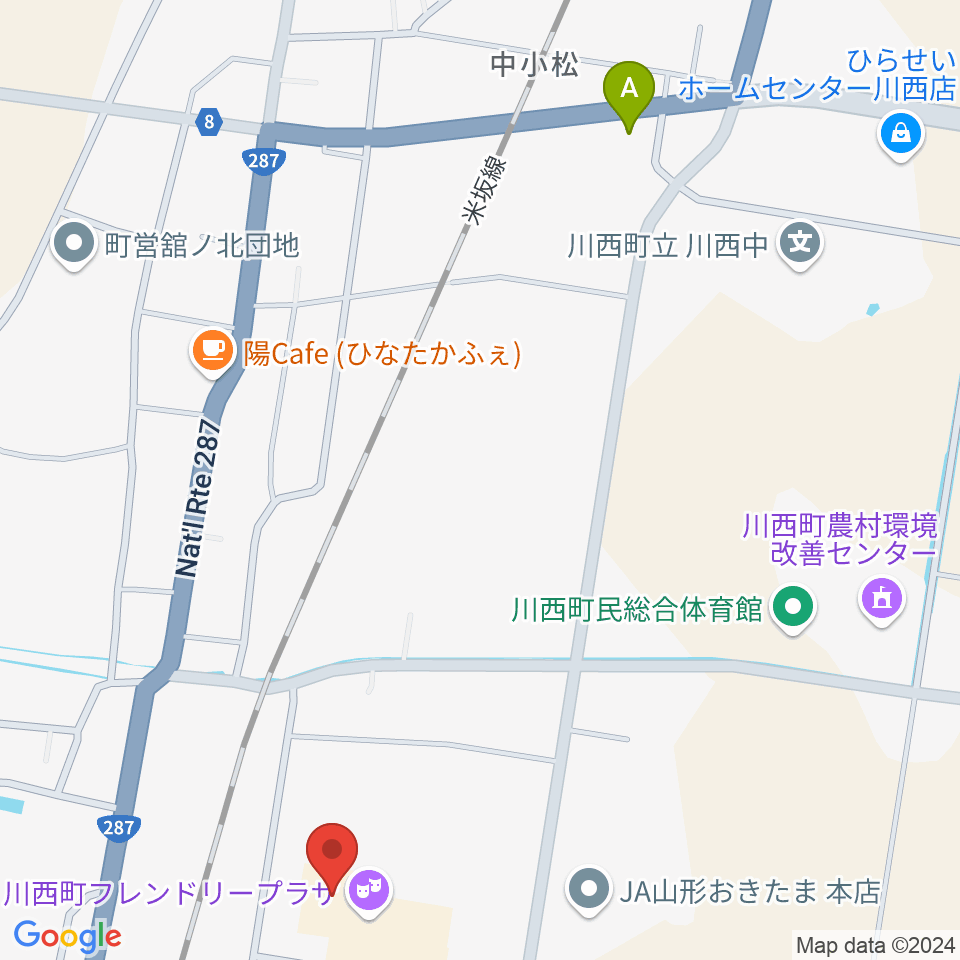 川西町フレンドリープラザ周辺の駐車場・コインパーキング一覧地図