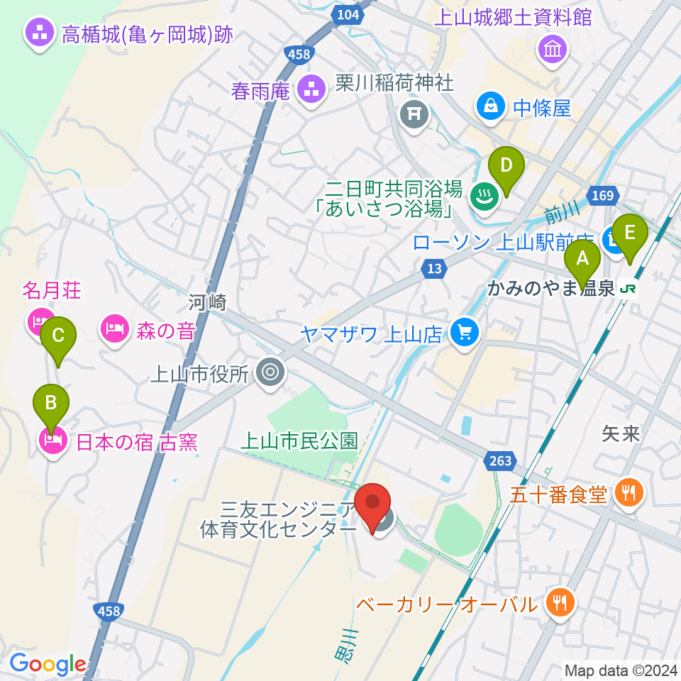 三友エンジニア体育文化センター周辺の駐車場・コインパーキング一覧地図