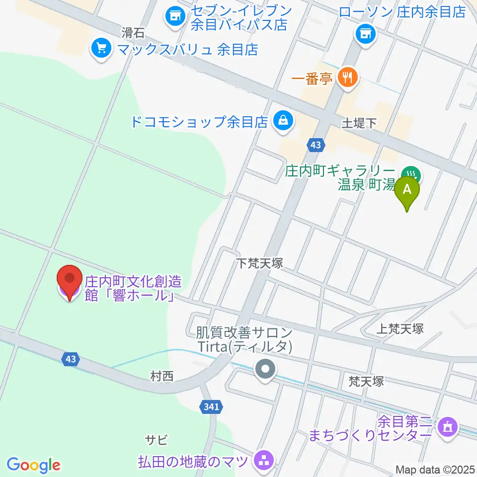 庄内町文化創造館 響ホール周辺の駐車場・コインパーキング一覧地図