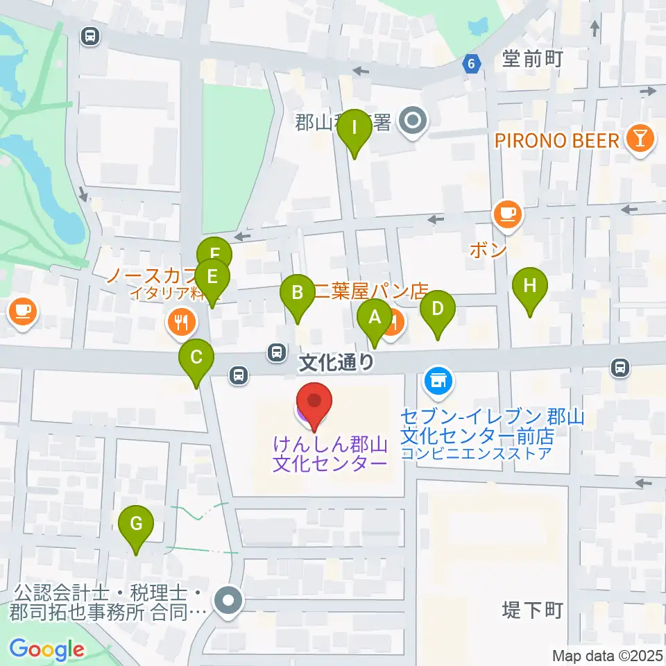 けんしん郡山文化センター周辺の駐車場・コインパーキング一覧地図