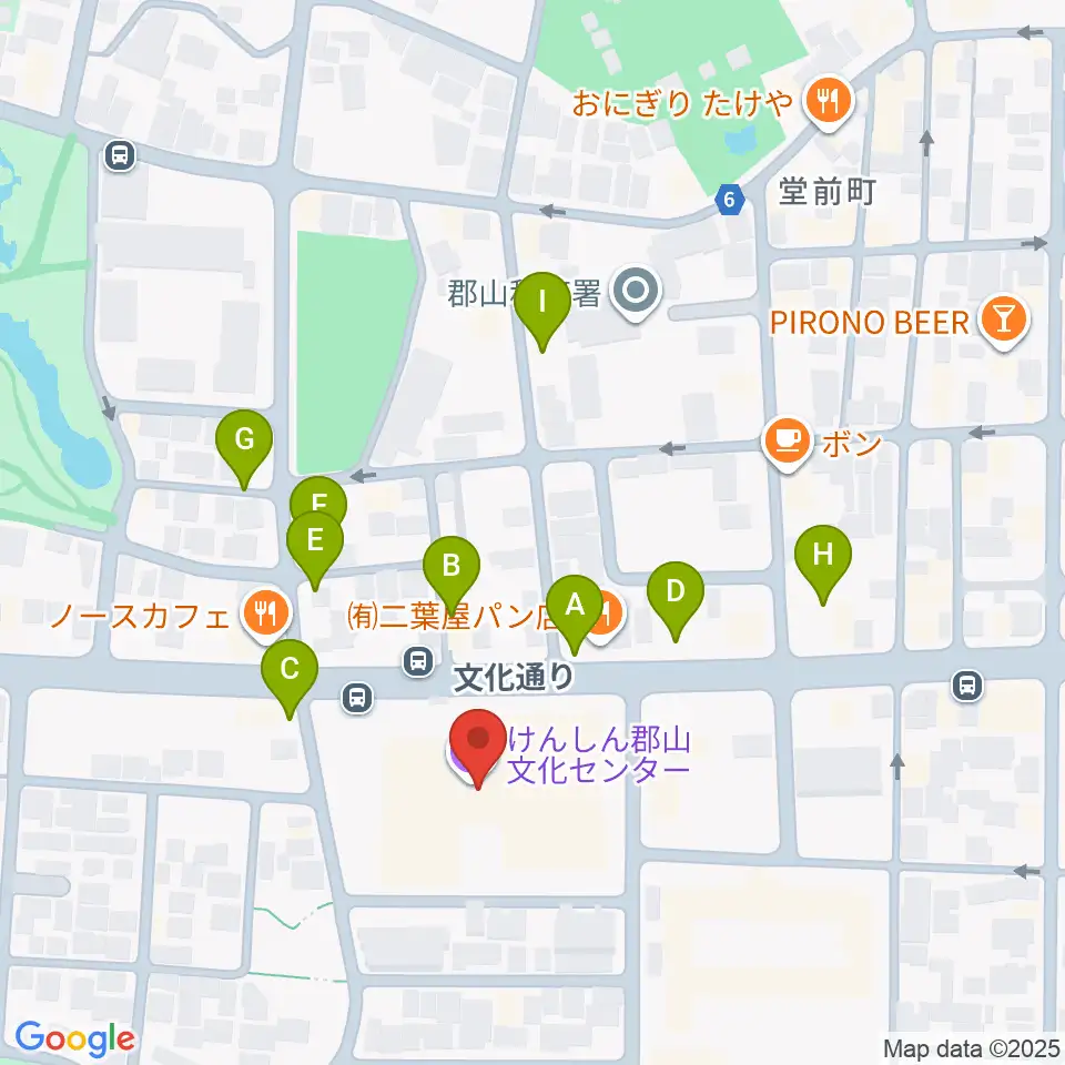 けんしん郡山文化センター周辺の駐車場・コインパーキング一覧地図