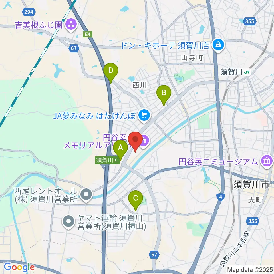 須賀川市文化センター周辺の駐車場・コインパーキング一覧地図