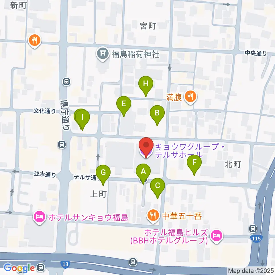 キョウワグループ・テルサホール周辺の駐車場・コインパーキング一覧地図