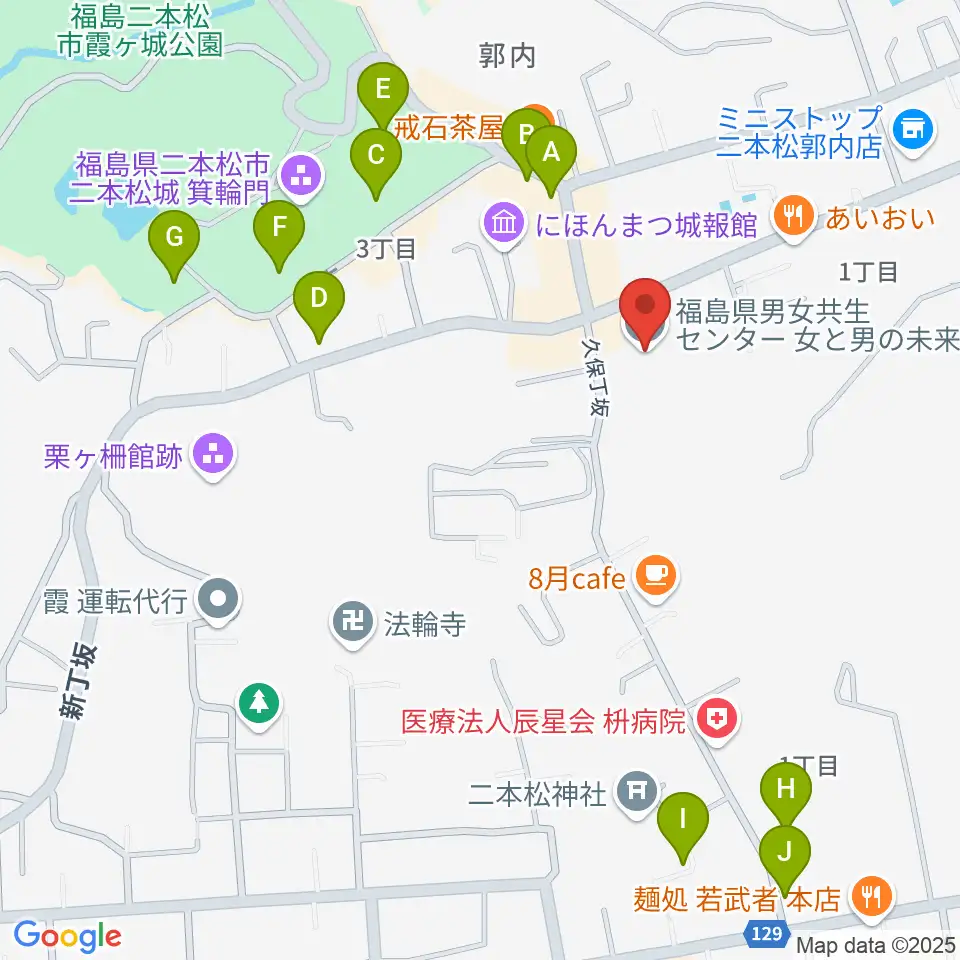 福島県男女共生センター周辺の駐車場・コインパーキング一覧地図
