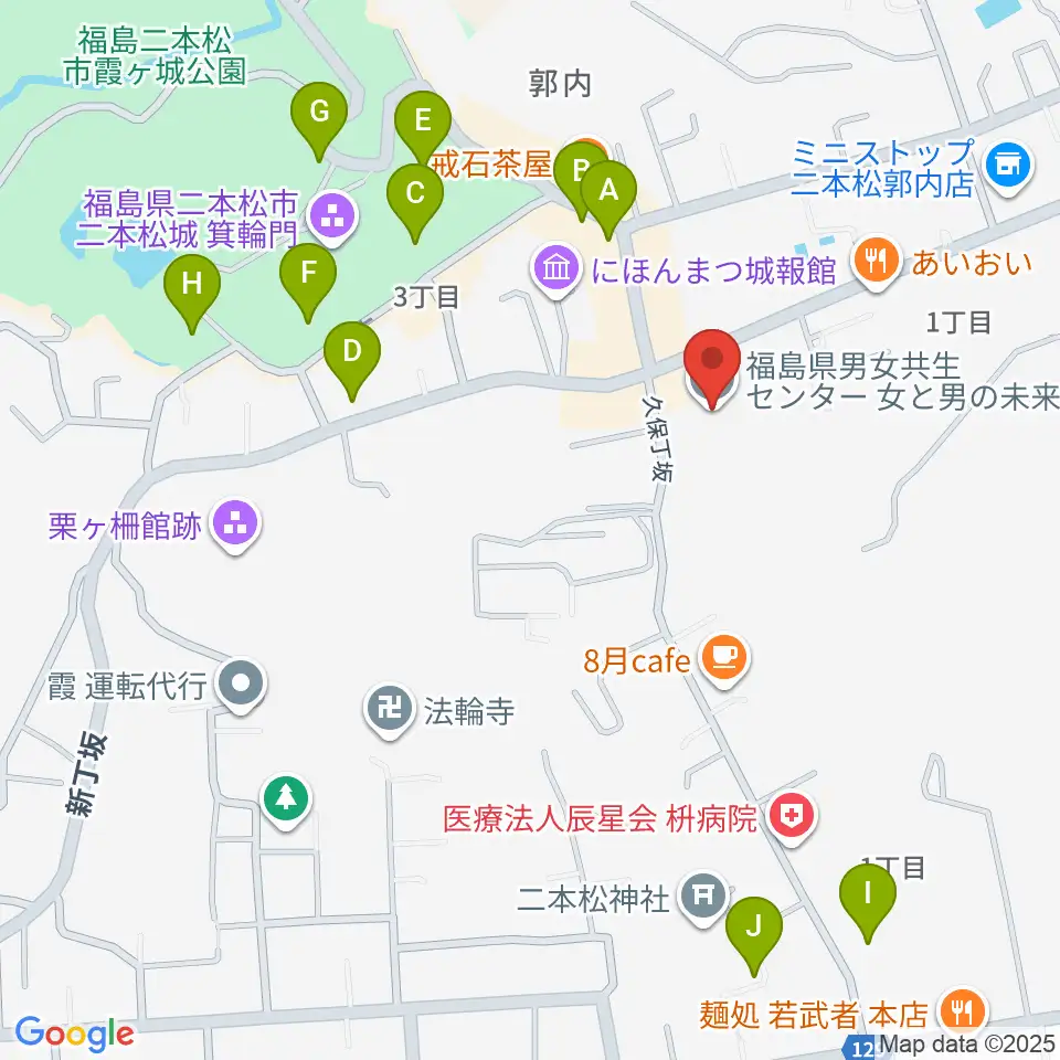 福島県男女共生センター周辺の駐車場・コインパーキング一覧地図