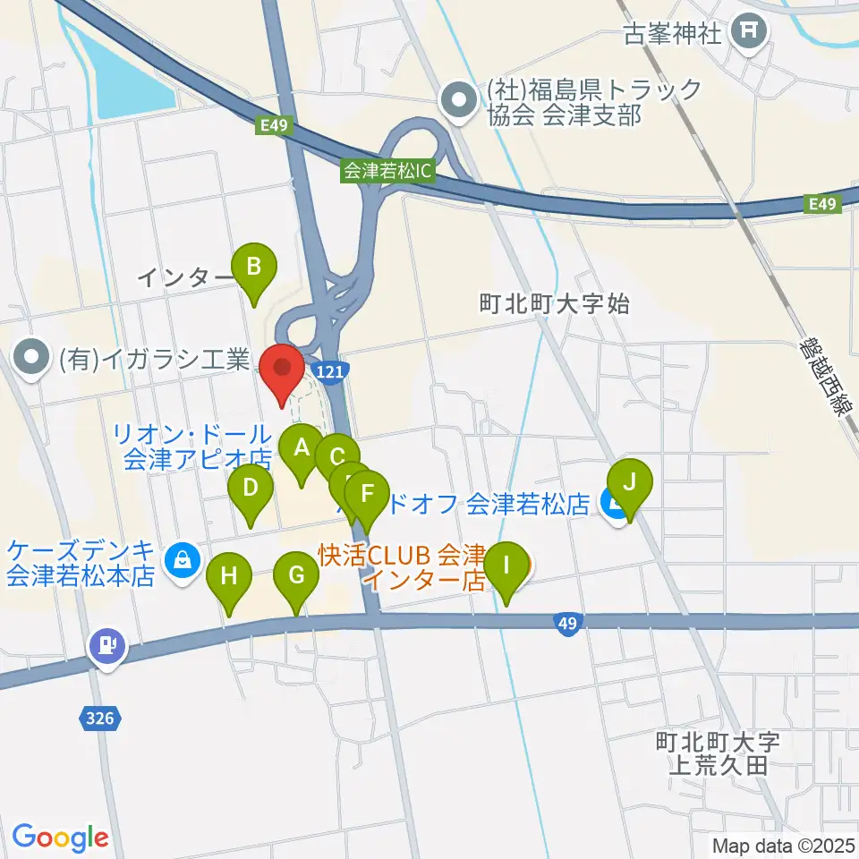 会津若松アピオスペース周辺の駐車場・コインパーキング一覧地図