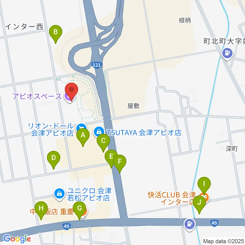 会津若松アピオスペース周辺の駐車場・コインパーキング一覧地図