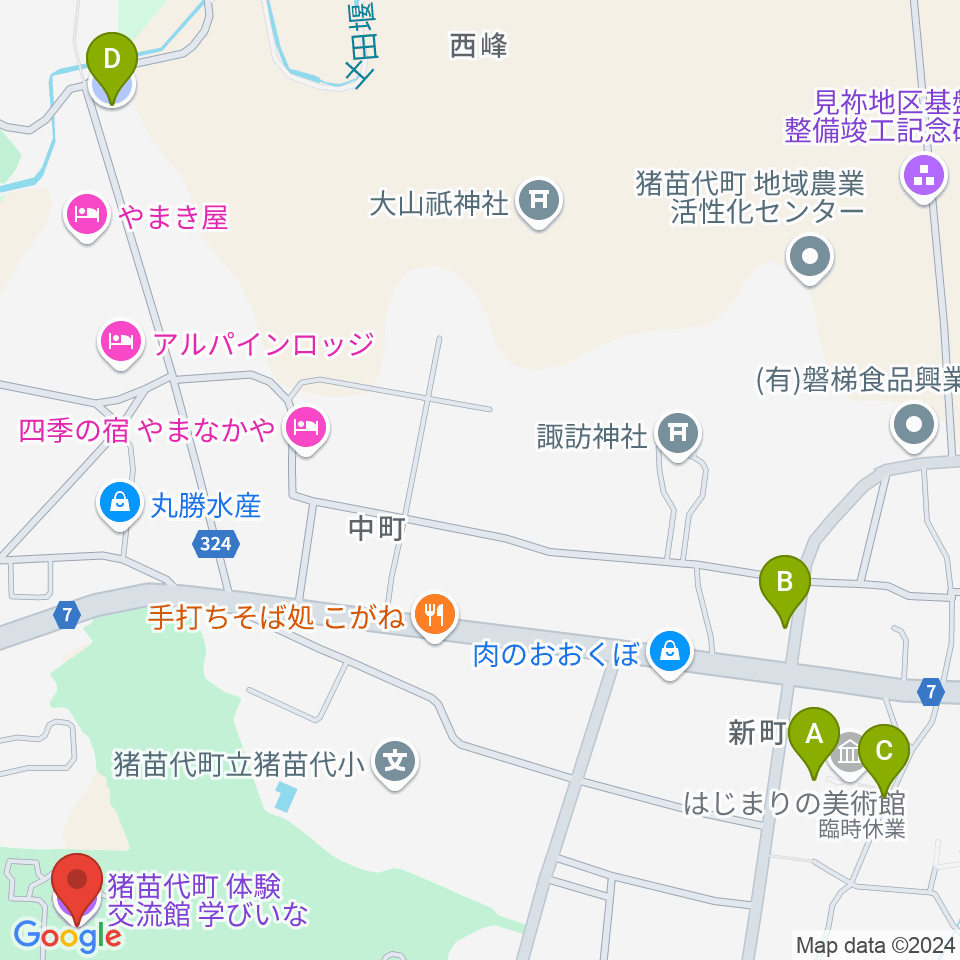 猪苗代町体験交流館周辺の駐車場・コインパーキング一覧地図