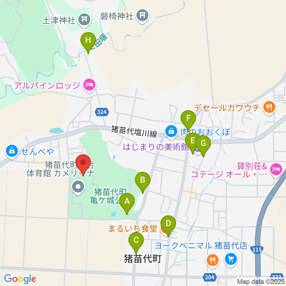 猪苗代町体験交流館周辺の駐車場・コインパーキング一覧地図
