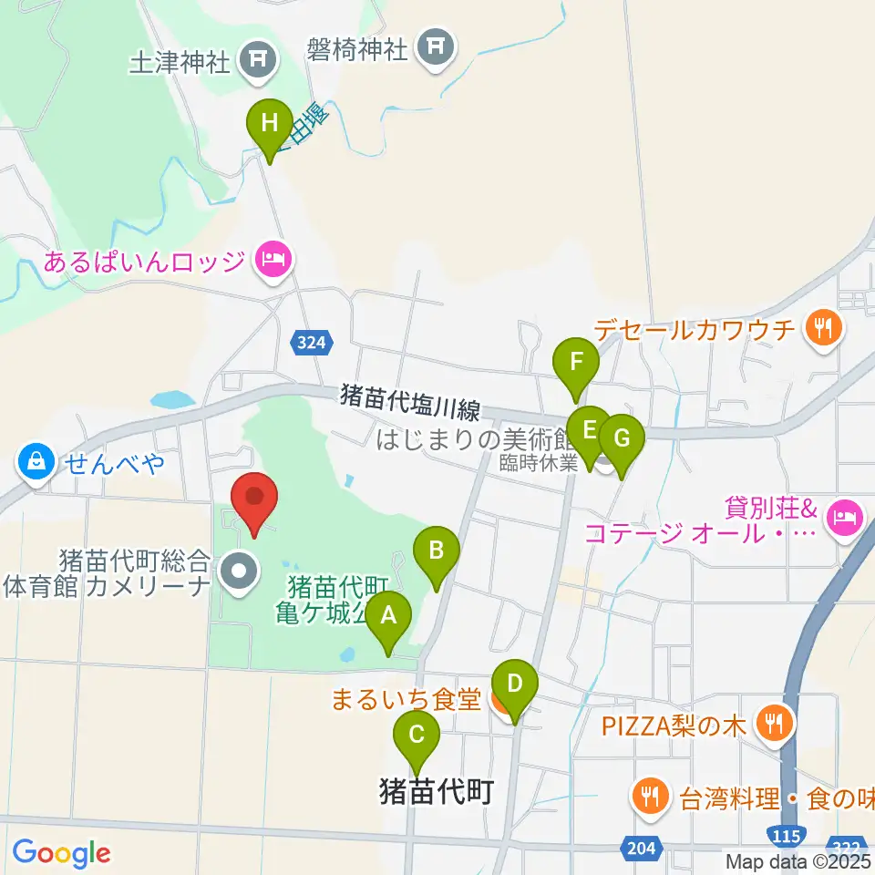 猪苗代町体験交流館周辺の駐車場・コインパーキング一覧地図
