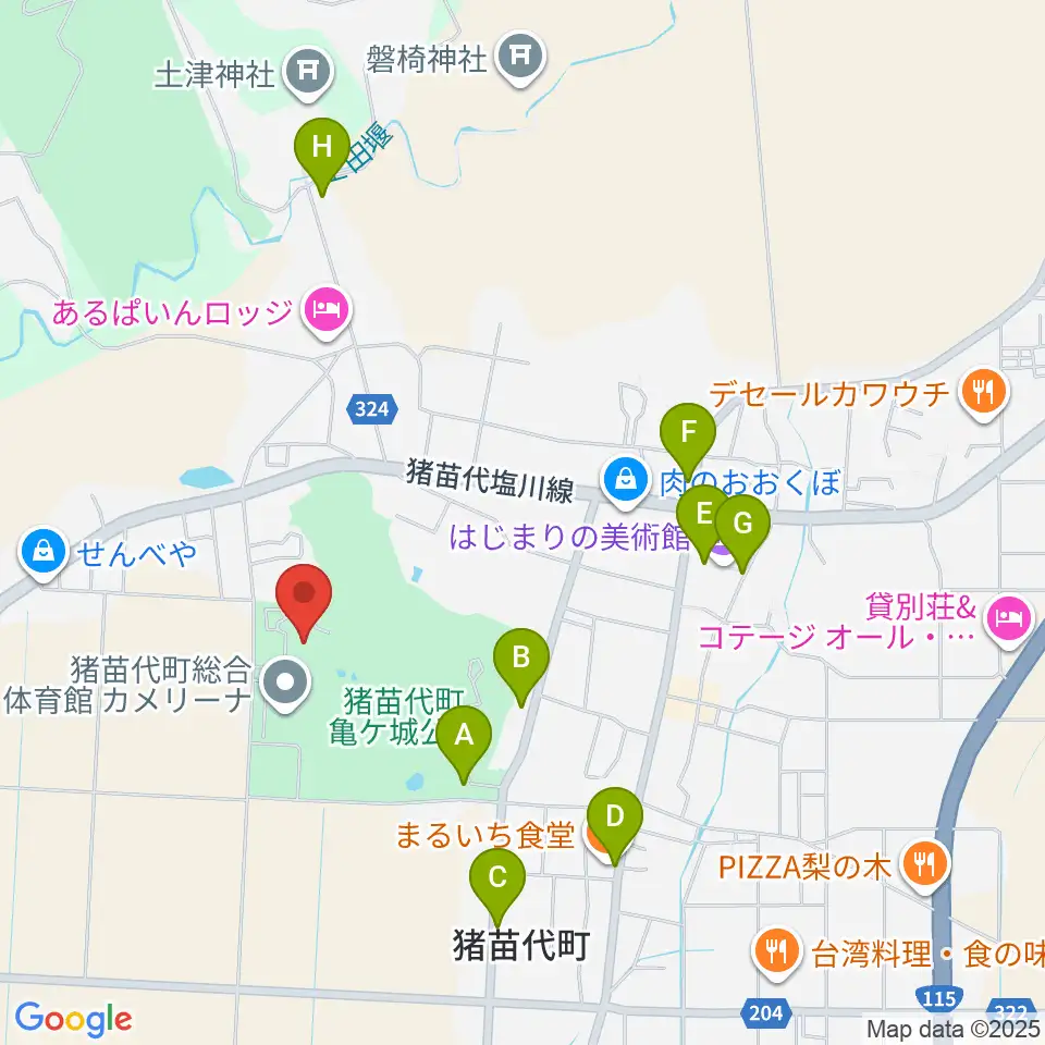 猪苗代町体験交流館周辺の駐車場・コインパーキング一覧地図
